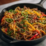 Ultimate Cheesesteak Ground Beef Skillet Recipe to Satisfy Your Cravings - Featured Image