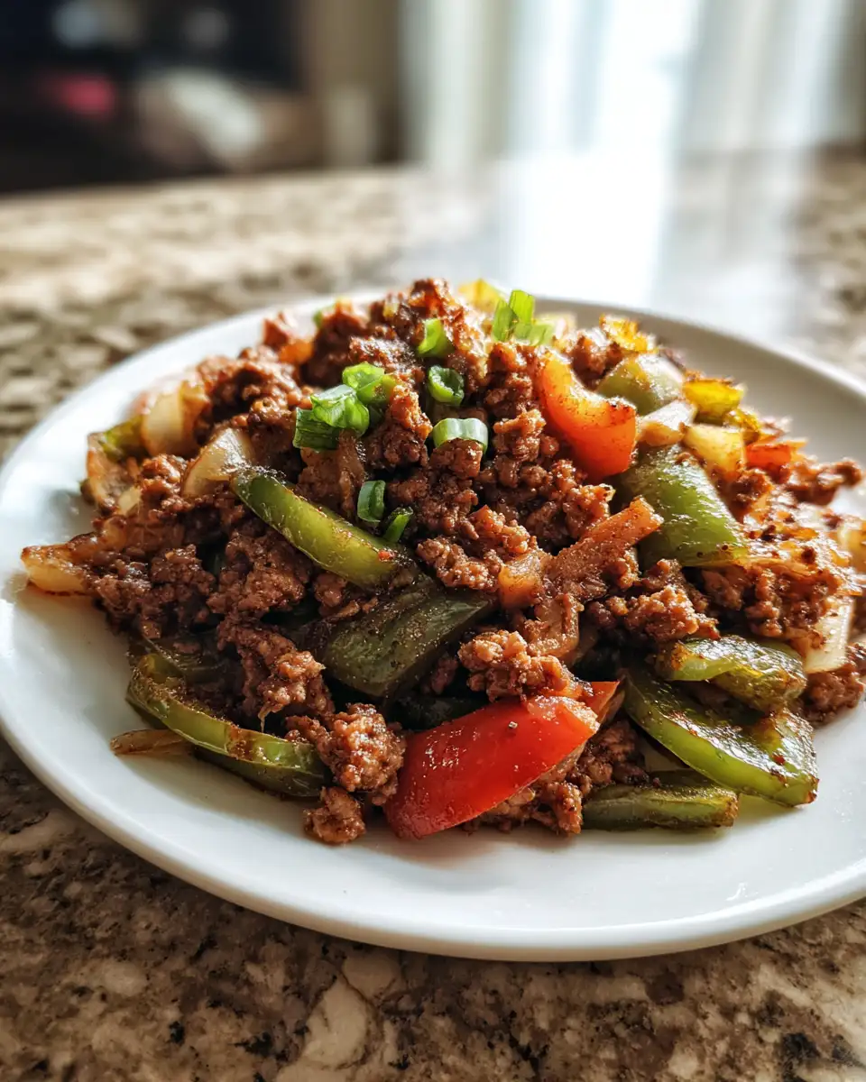 Final dish - Ultimate Cheesesteak Ground Beef Skillet Recipe to Satisfy Your Cravings
