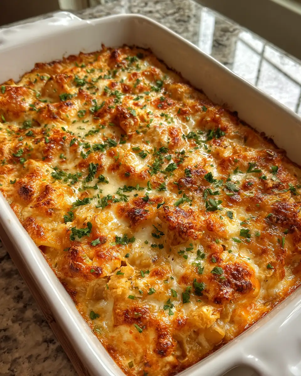 Final dish - Irresistible Cheesy Crab Rangoon Casserole Your New Favorite Comfort Food