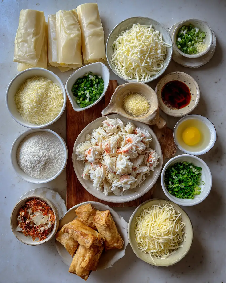 Ingredients for Irresistible Cheesy Crab Rangoon Casserole Your New Favorite Comfort Food