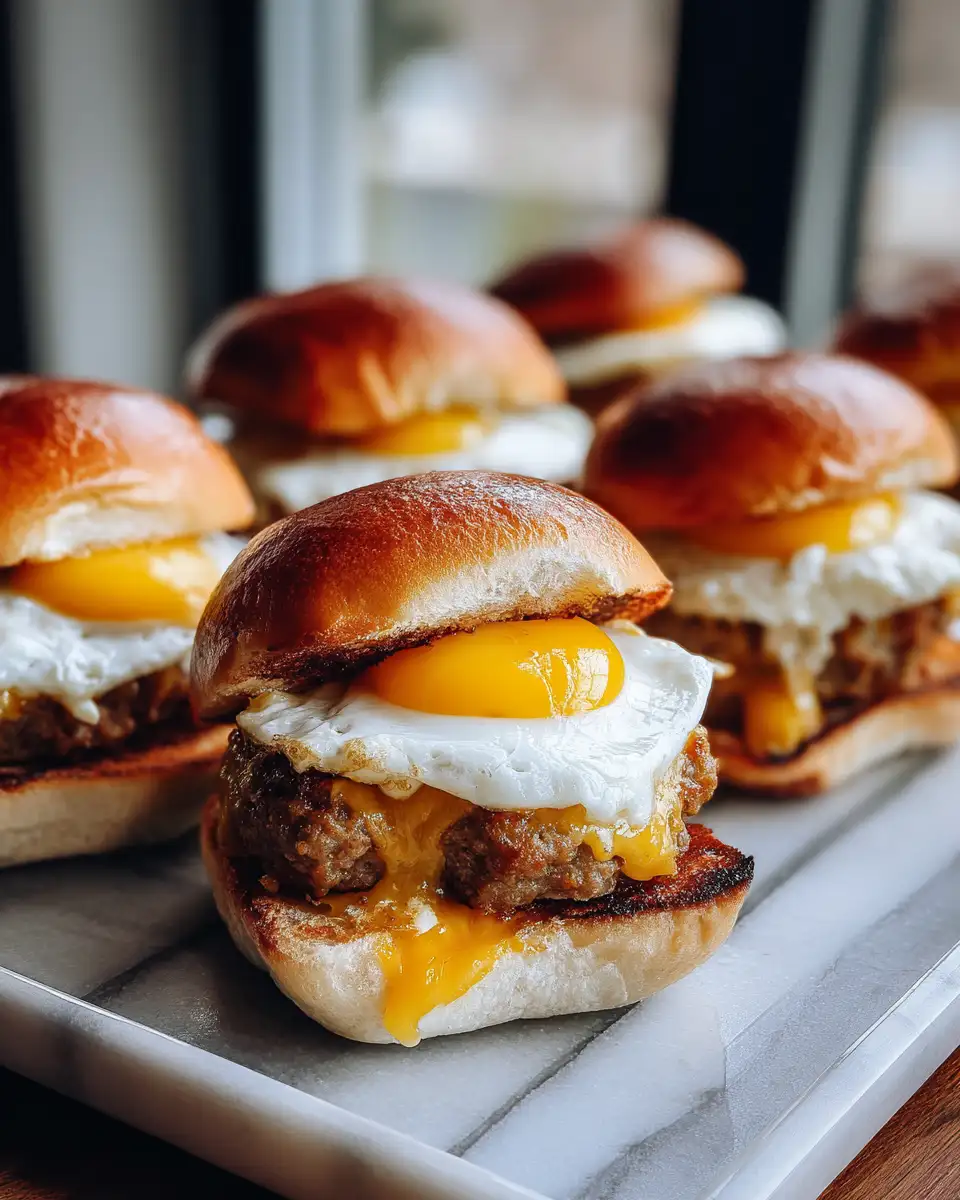 Irresistible Cheesy Sausage and Egg Breakfast Sliders to Start Your Day - Featured Image