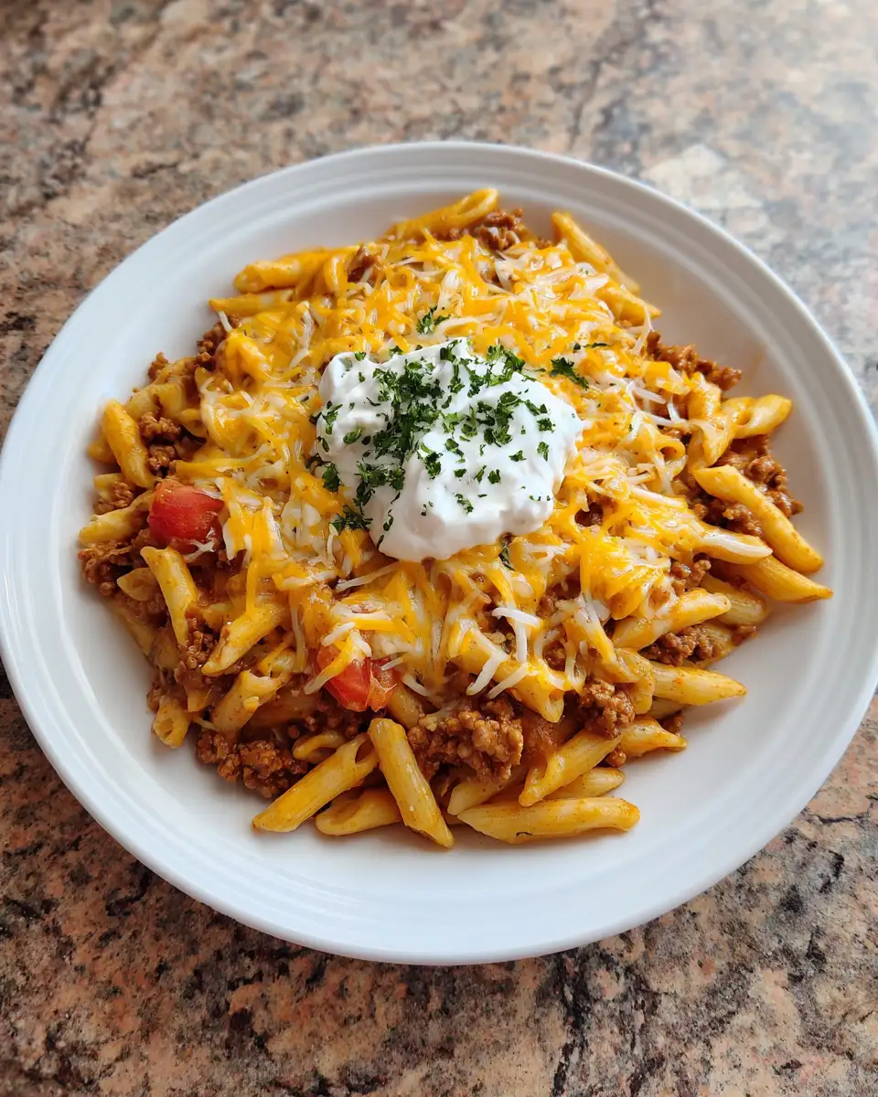 Ingredients for Ultimate Comfort Food Cheesy Taco Pasta Recipe