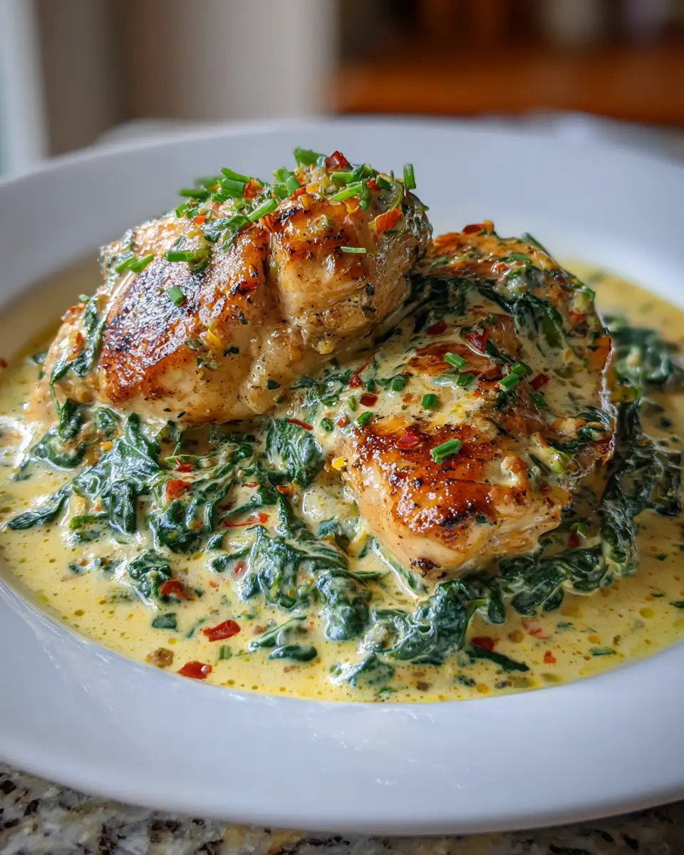 Final dish - Delicious Chicken and Spinach in Creamy Paprika Sauce Your New Favorite Comfort Food