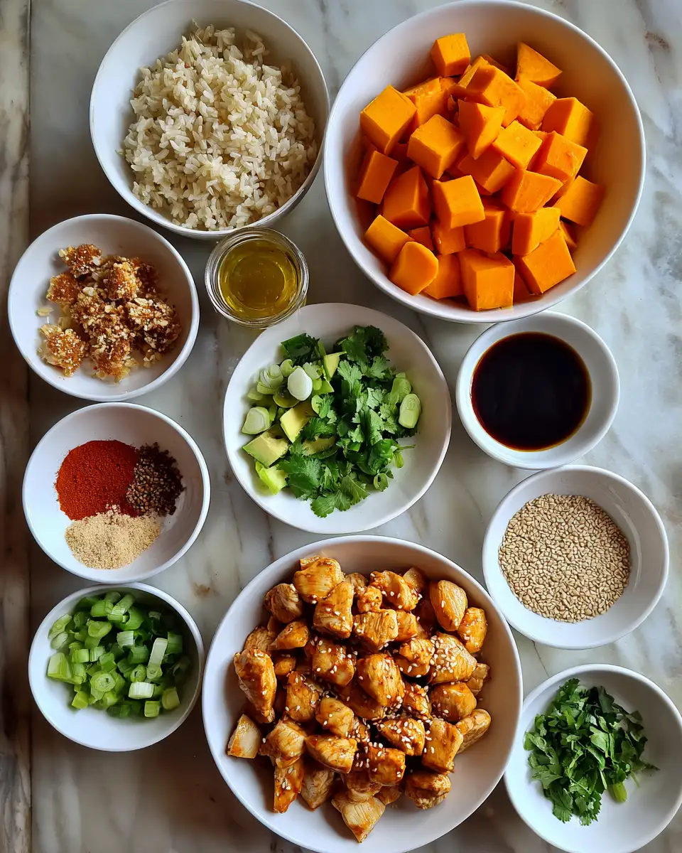 Ingredients for Delicious Chicken and Sweet Potato Rice Bowl Recipe You Need to Try