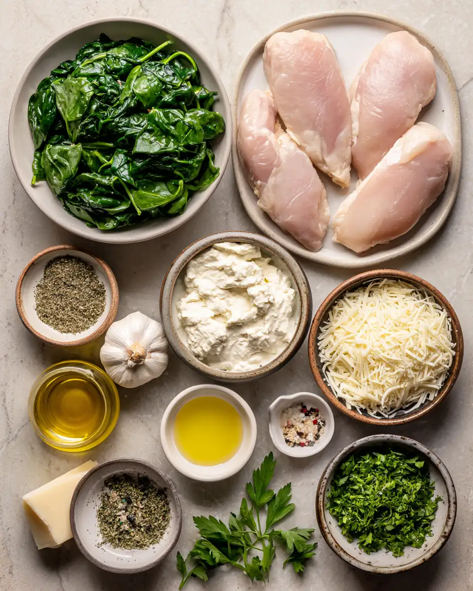 Ingredients for Creamy Chicken Florentine Bake Your New Favorite Comfort Food