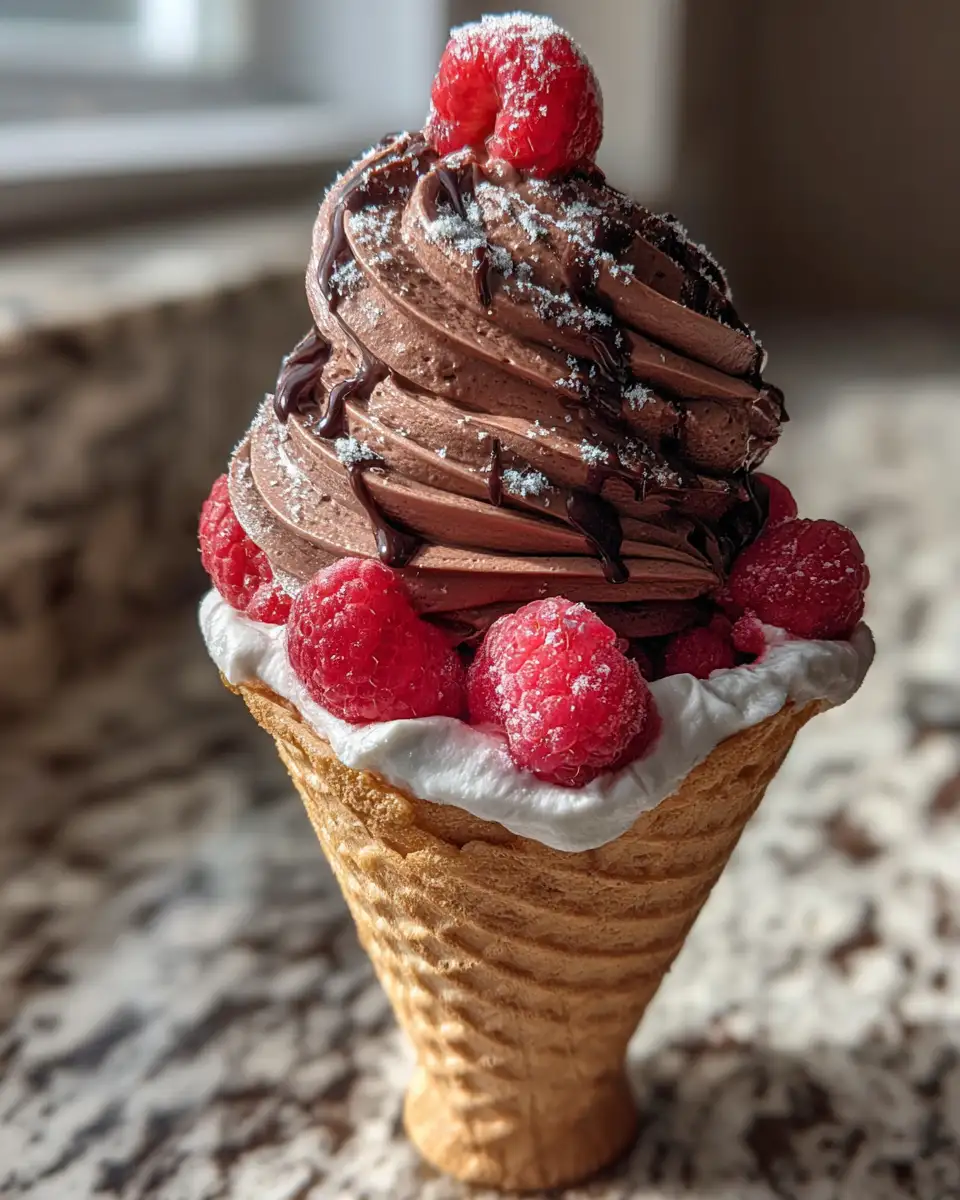 Indulge Your Sweet Tooth with the Ultimate Chocolate Berry Swirl Waffle Cone Bowl Lover Delight - Featured Image