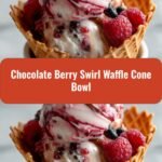 Indulge in Bliss: Chocolate Berry Swirl Waffle Cone Bowl Delight