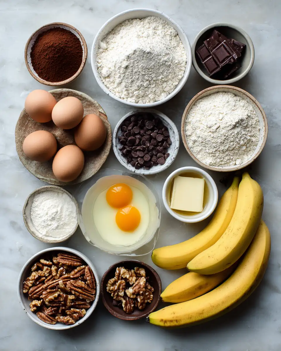 Ingredients for Decadent Chocolate Espresso Banana Bread Recipe to Satisfy Your Sweet Tooth