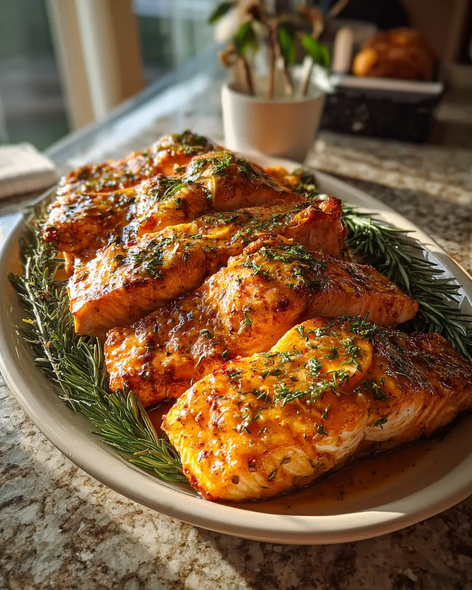 Final dish - Festive Flavor Fest: Irresistible Christmas Baked Salmon with Honey Butter Glaze