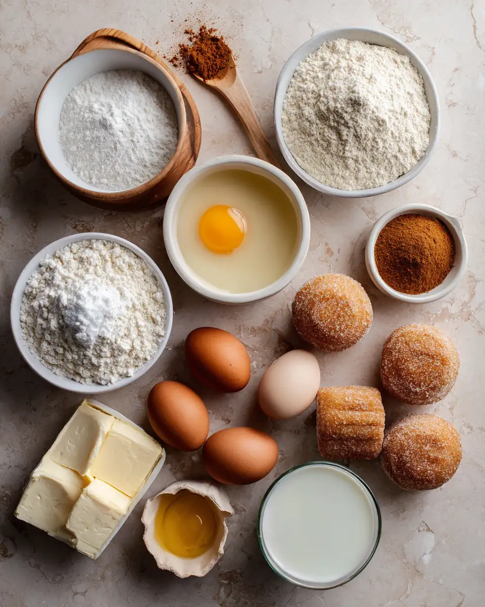 Ingredients for Irresistible Cinnamon Sugar Donut Muffins to Satisfy Your Sweet Tooth