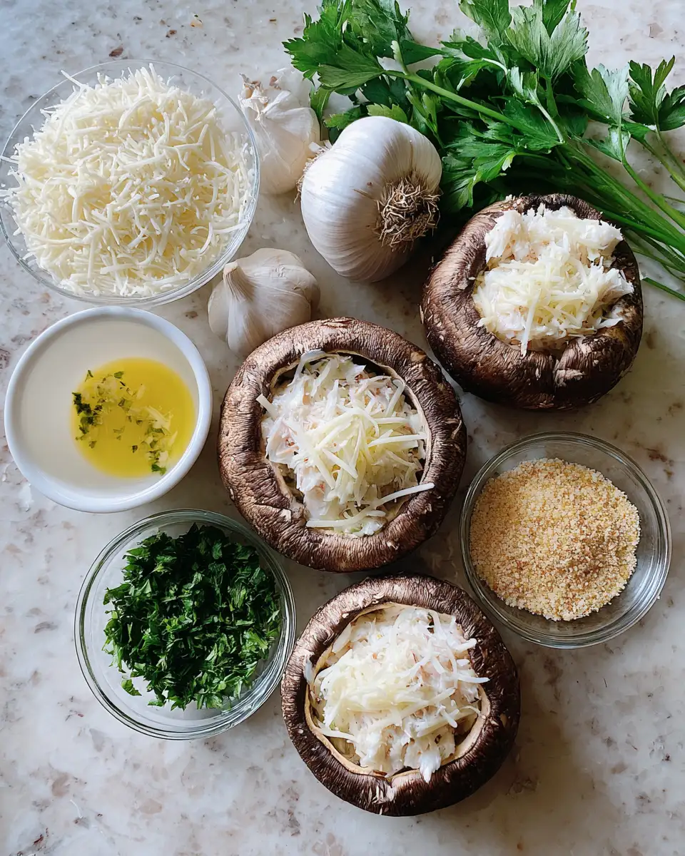 Ingredients for Delicious Crab Stuffed Portobello Mushrooms Your New Favorite Appetizer