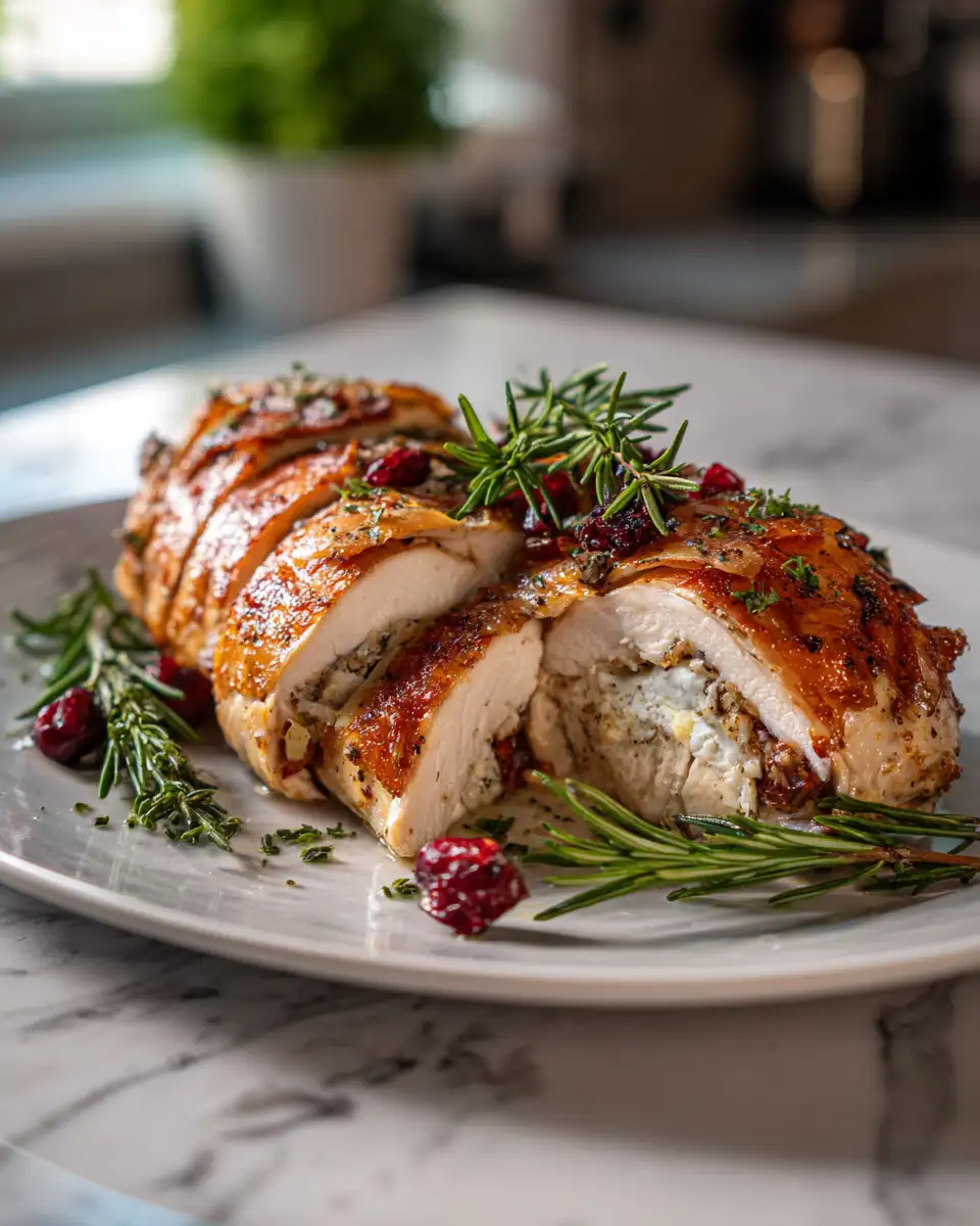 Final dish - Irresistible Cranberry Brie Stuffed Chicken Recipe for Ultimate Flavor Bliss