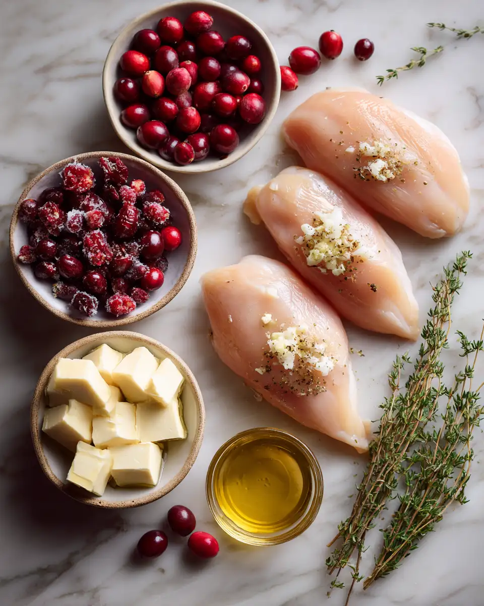 Ingredients for Irresistible Cranberry Brie Stuffed Chicken Recipe for Ultimate Flavor Bliss