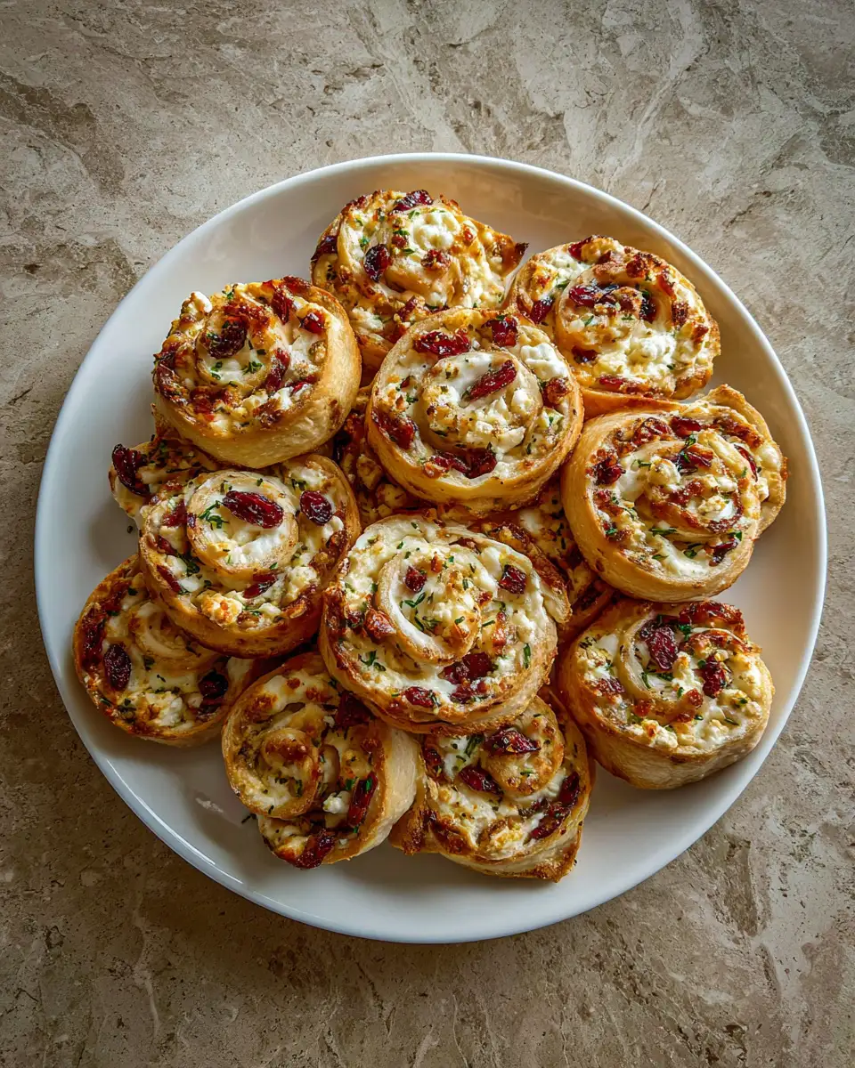 Final dish - Delicious Cranberry Feta Pinwheels with Cream Cheese Perfect for Any Occasion