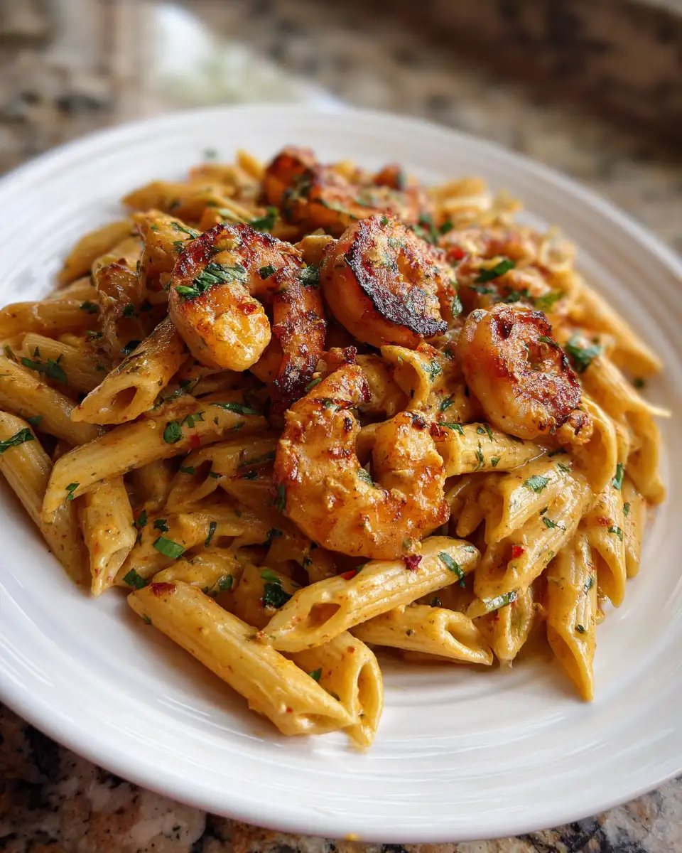 Final dish - Irresistible Creamy Cajun Shrimp Pasta Recipe with Penne