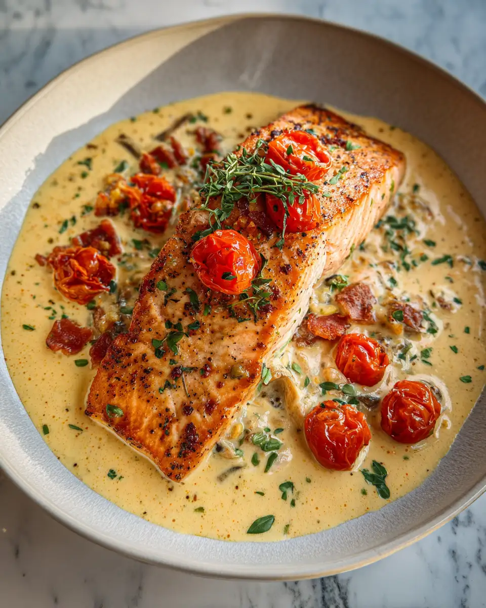 Final dish - Irresistible Creamy Garlic Butter Tuscan Salmon Recipe to Savor Today