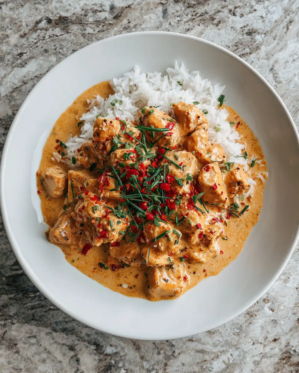 Final dish - Irresistible Creamy Garlic Red Pepper Chicken Recipe to Satisfy Your Cravings
