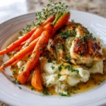 Irresistible Creamy Herb Chicken with Mashed Potatoes and Glazed Carrots - Featured Image