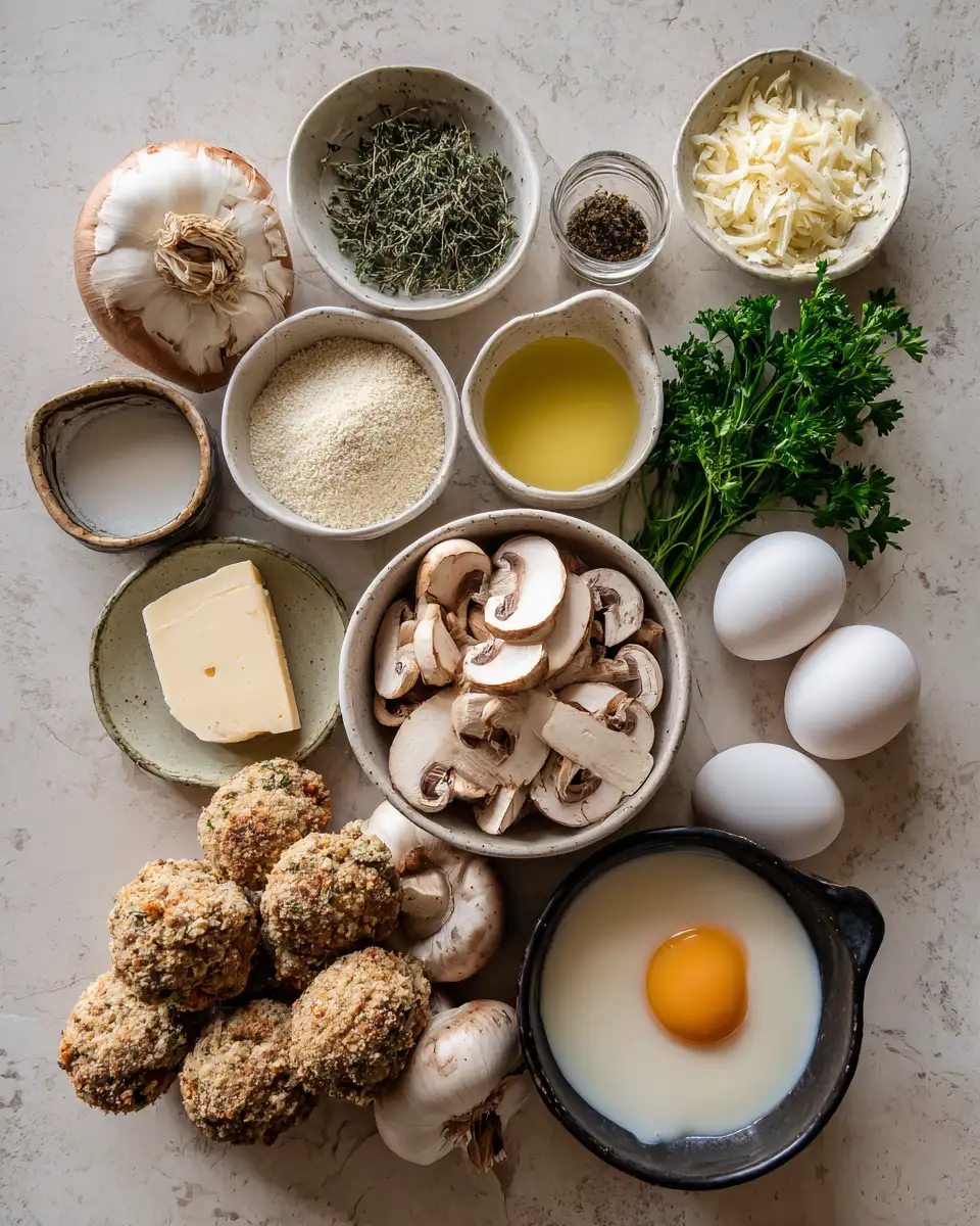Ingredients for Irresistible Creamy Mushroom Chicken Meatballs Recipe to Satisfy Your Cravings