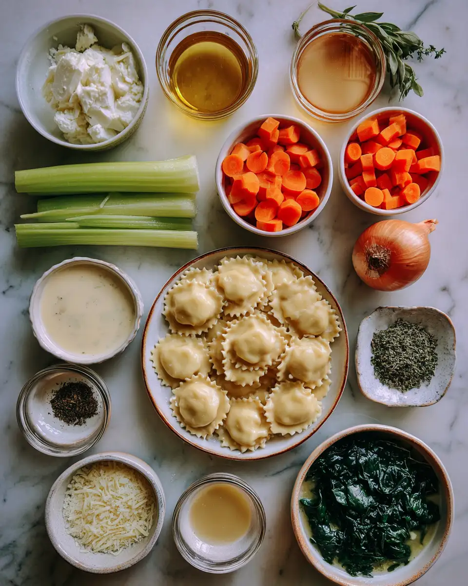 Ingredients for Warm Your Soul with Deliciously Creamy Ravioli Soup