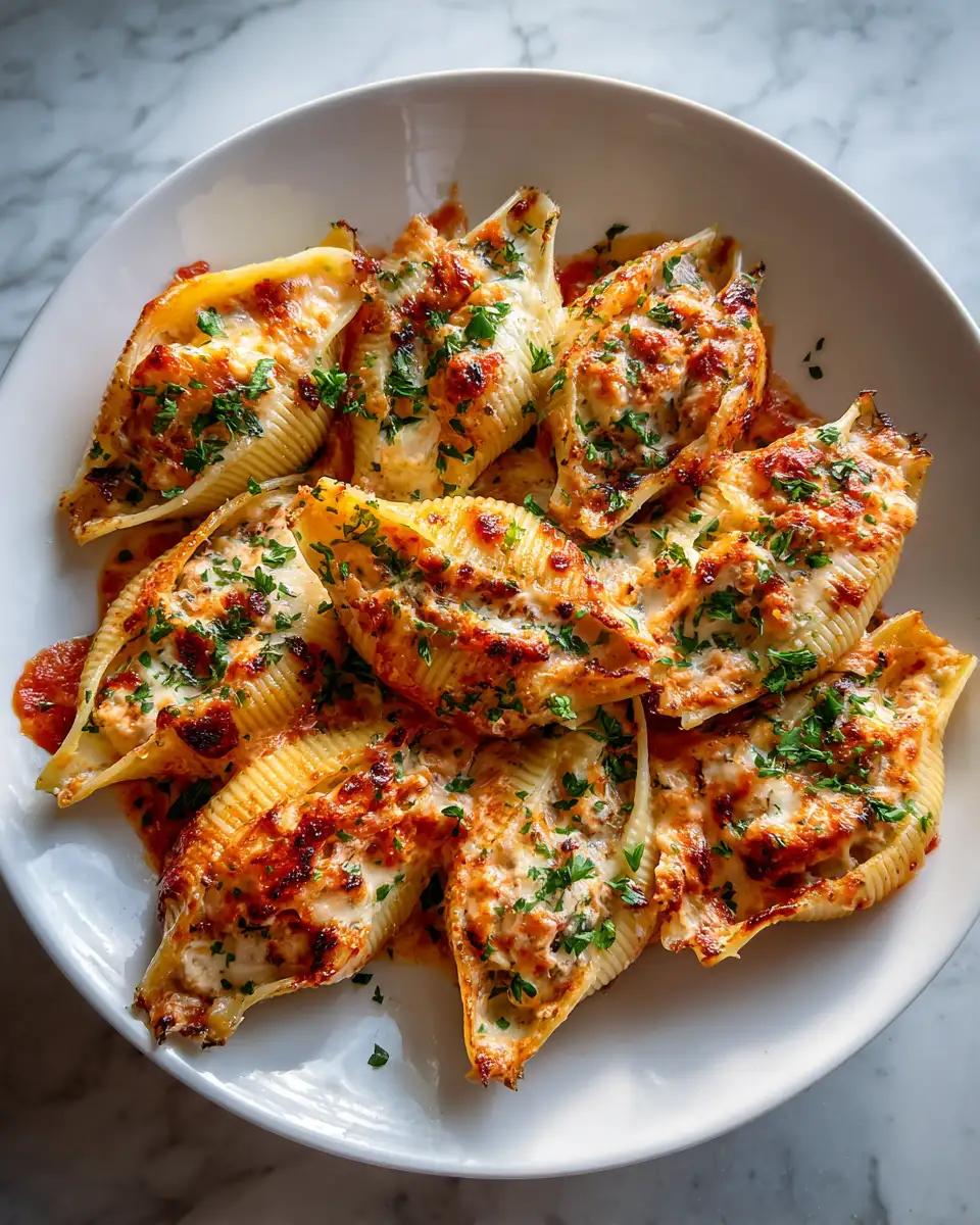 Final dish - Deliciously Decadent Creamy Seafood Stuffed Shells Your New Favorite Pasta