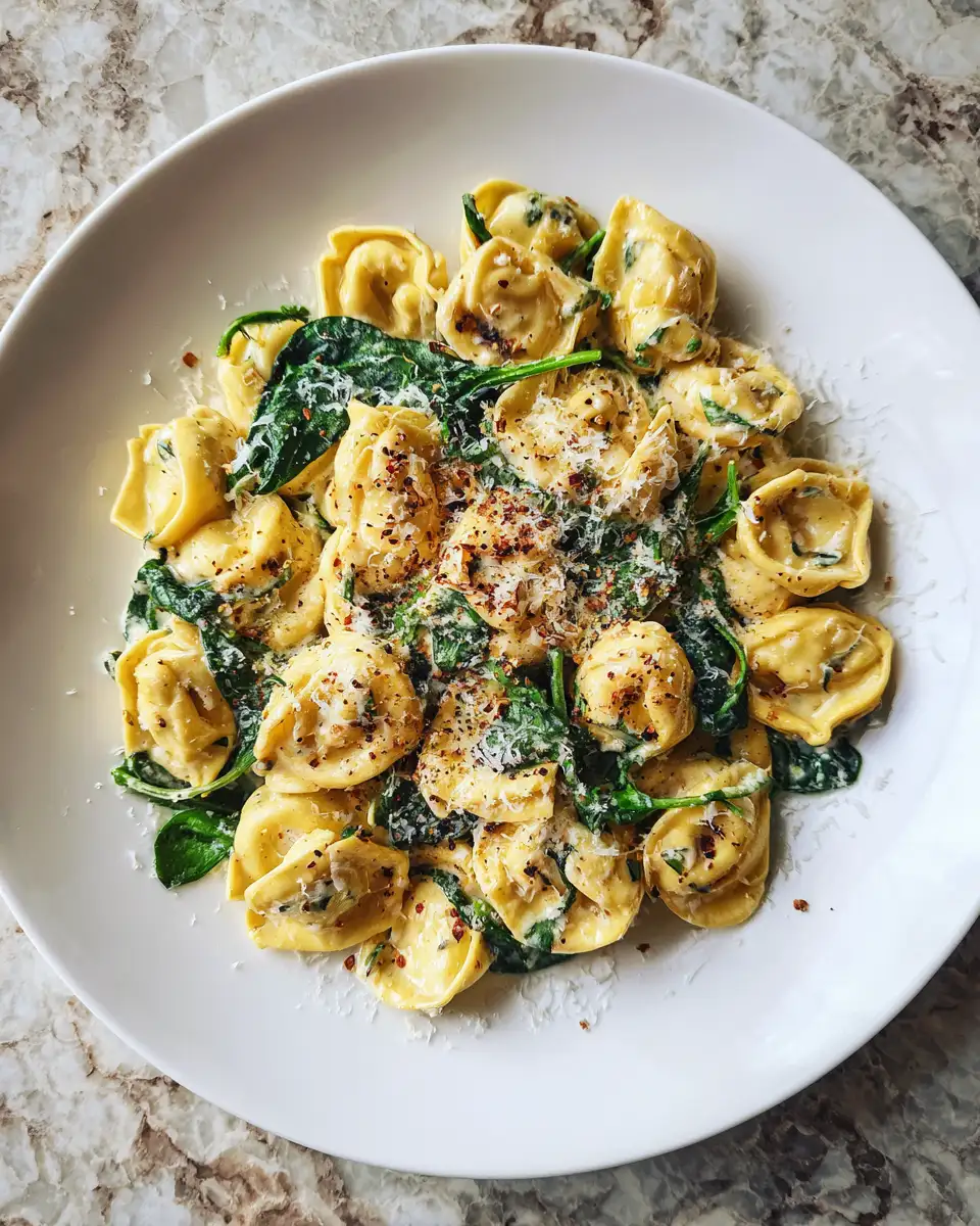 Final dish - Creamy Tortellini with Spinach the Ultimate Comfort Food Delight