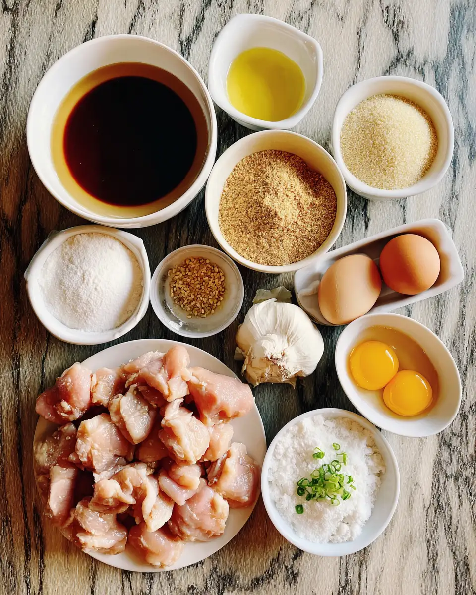 Ingredients for Irresistible Crispy Chinese Honey Garlic Chicken Recipe to Satisfy Your Cravings