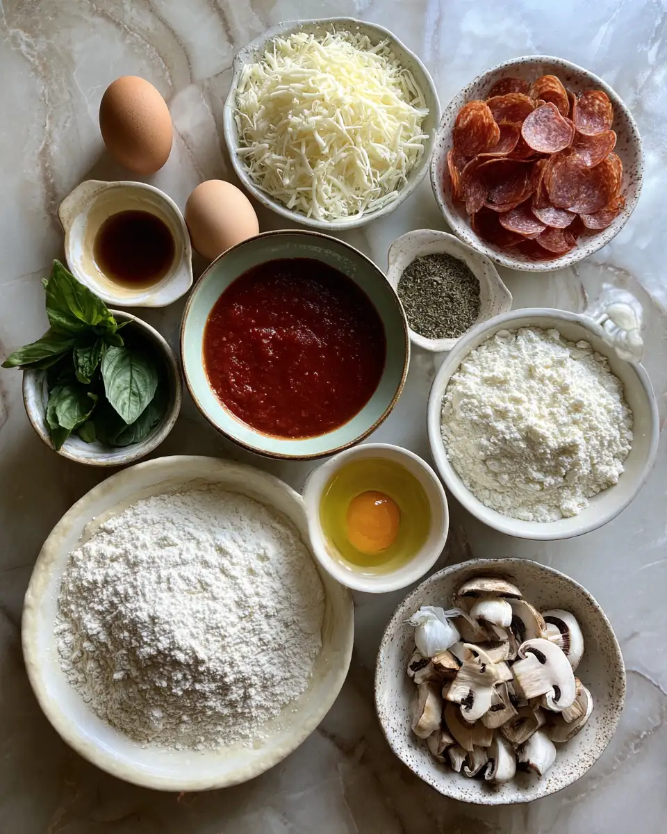 Ingredients for Discover the Secret to Perfectly Crispy Homemade Pizza Every Time