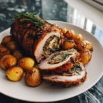 Irresistible Crispy Stuffed Pork Loin Roast with Golden Potatoes Perfect for a Delicious Feast - Featured Image