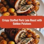 Irresistible Crispy Stuffed Pork Loin Roast with Golden Potatoes Perfect for a Delicious Feast