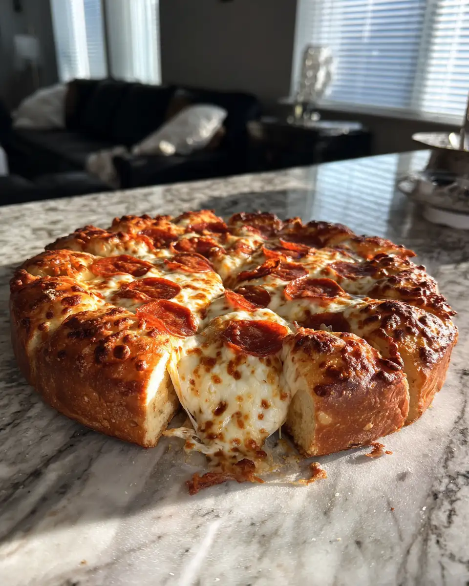 Final dish - Discover the Epic Stuffed Crust Pizza with the Ultimate Cheese Pull
