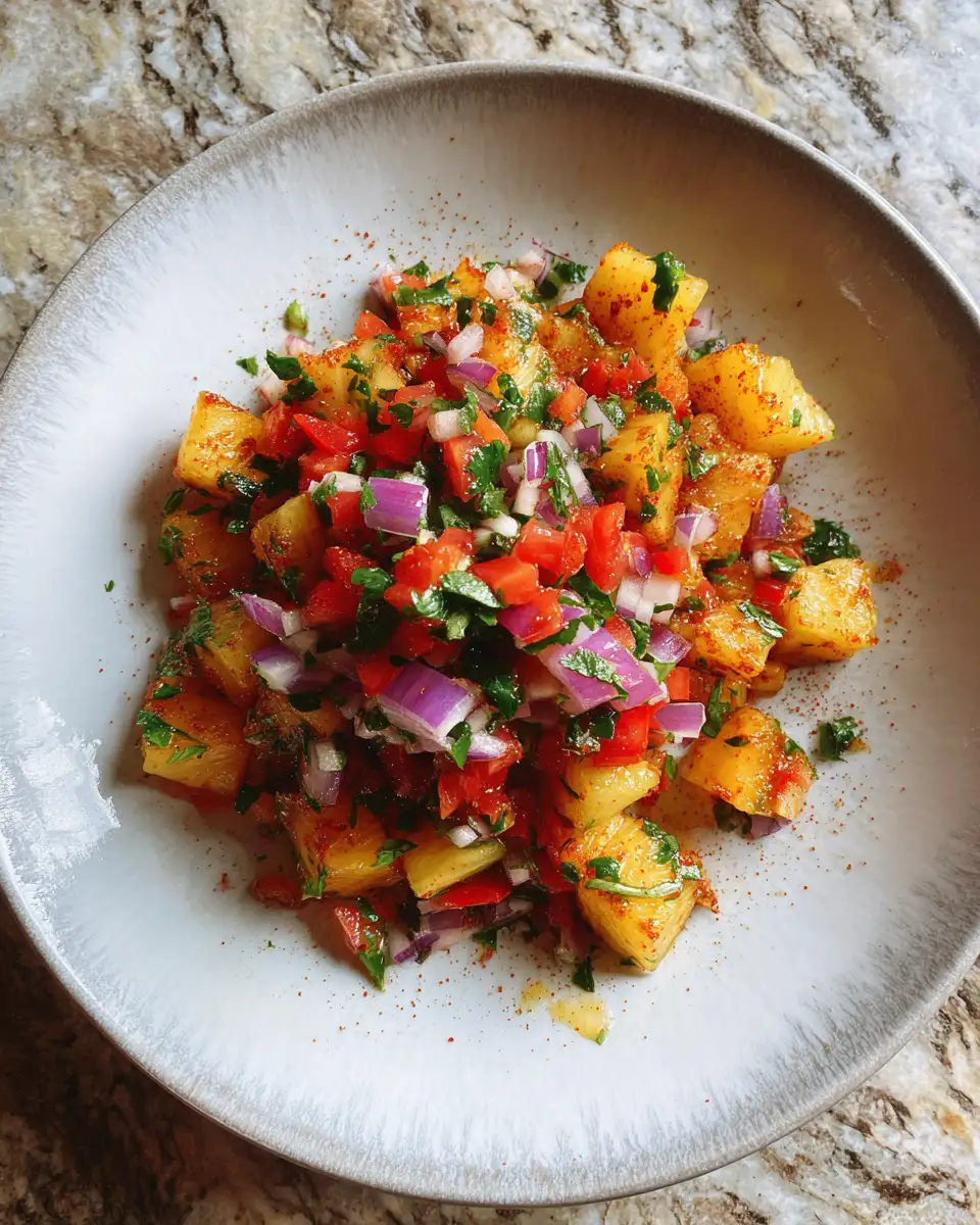 Final dish - Tropical Twist: Refreshing Fresh Pineapple Pico de Gallo to Brighten Your Meal