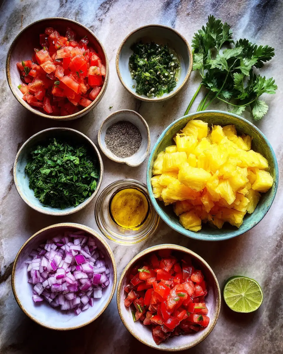 Ingredients for Tropical Twist: Refreshing Fresh Pineapple Pico de Gallo to Brighten Your Meal