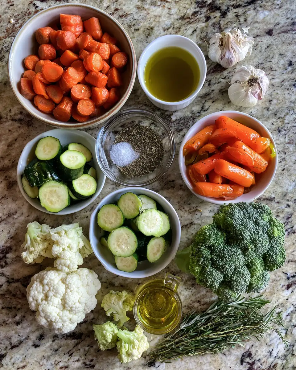 Ingredients for Irresistible Garlic Herb Roasted Vegetables to Elevate Your Dinner