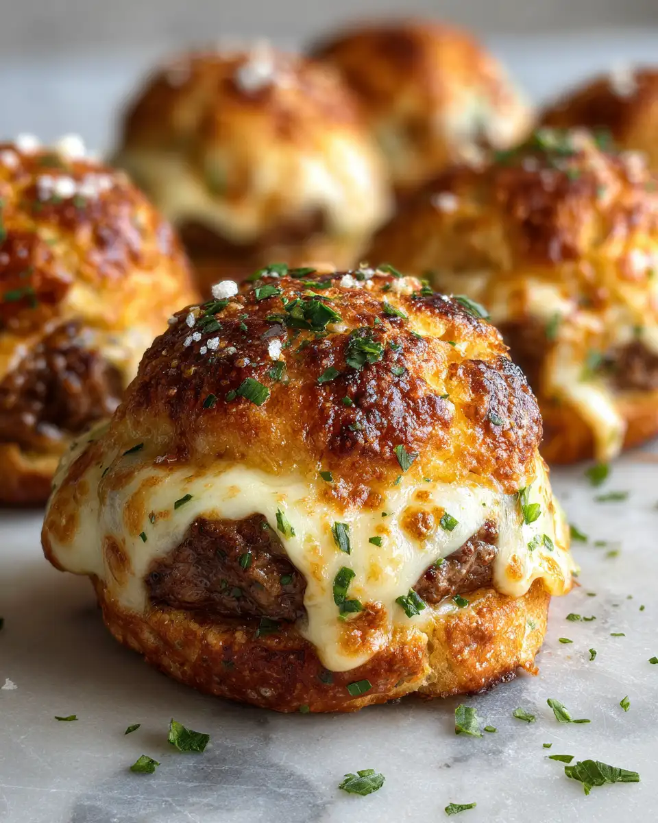 Final dish - Irresistible Garlic Parmesan Cheeseburger Bombs That Will Blow Your Mind