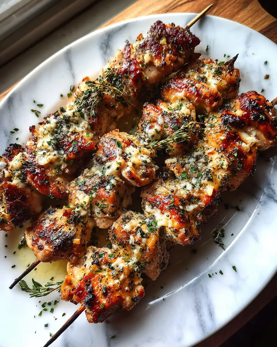 Final dish - Irresistible Garlic Parmesan Chicken Skewers Perfect for Any Occasion