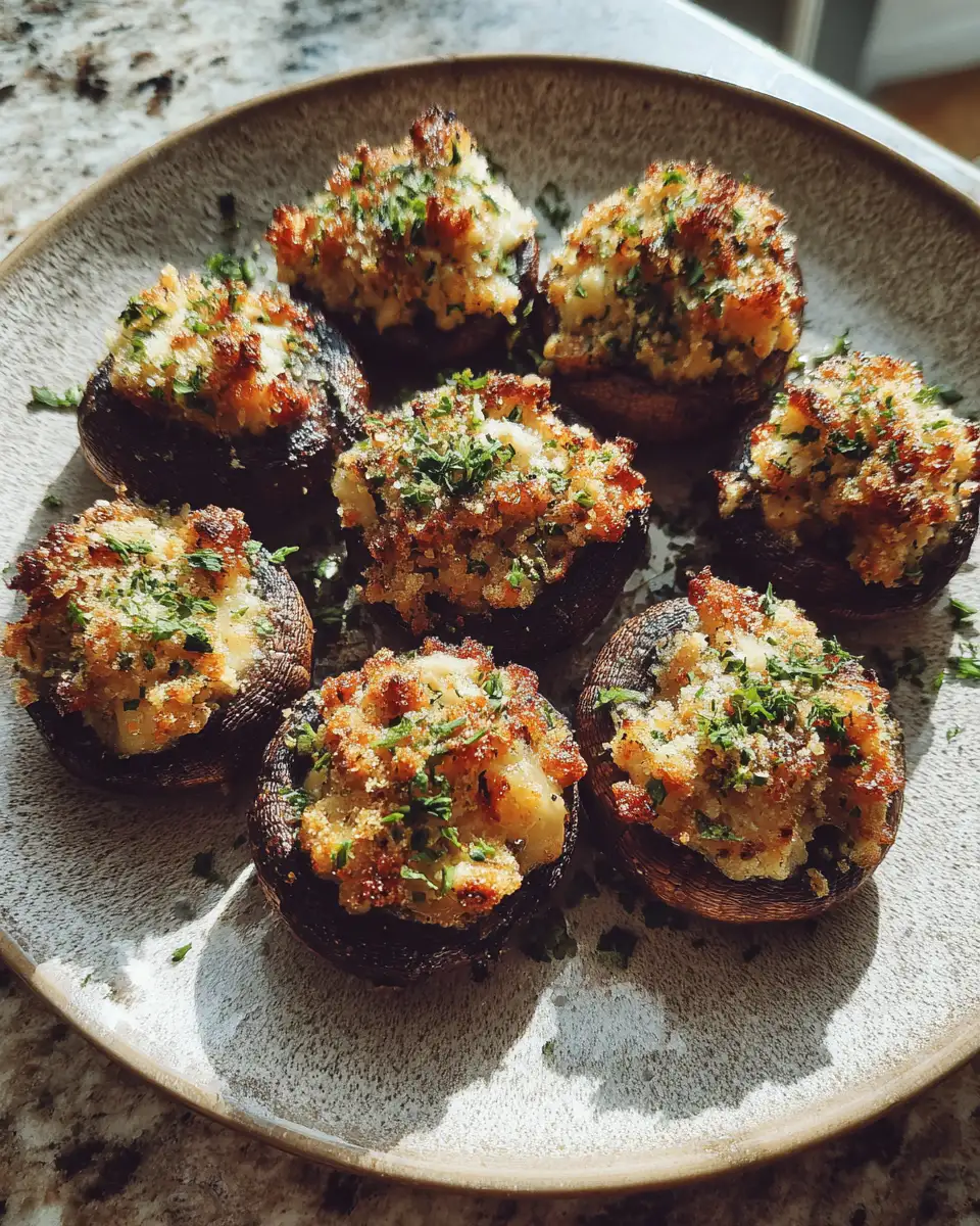 Final dish - Irresistible Garlic Parmesan Stuffed Mushrooms Your Taste Buds Will Love