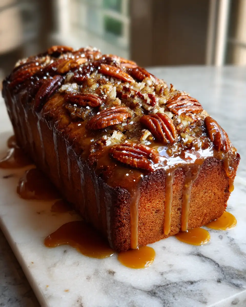 Final dish - Indulge in Sweet Perfection with Our Irresistible Glazed Pecan Loaf Cake