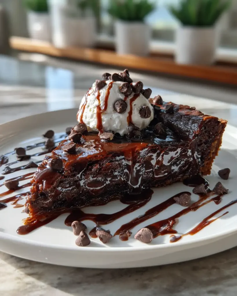 Decadent Gooey Brownie Pie with Melted Chocolate Chips to Satisfy Your Sweet Tooth - Featured Image