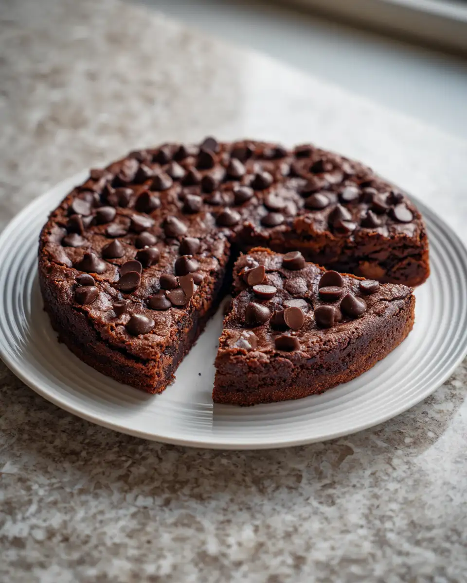 Final dish - Decadent Gooey Brownie Pie with Melted Chocolate Chips to Satisfy Your Sweet Tooth