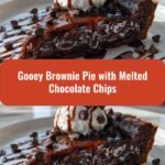 Decadent Gooey Brownie Pie with Melted Chocolate Chips to Satisfy Your Sweet Tooth