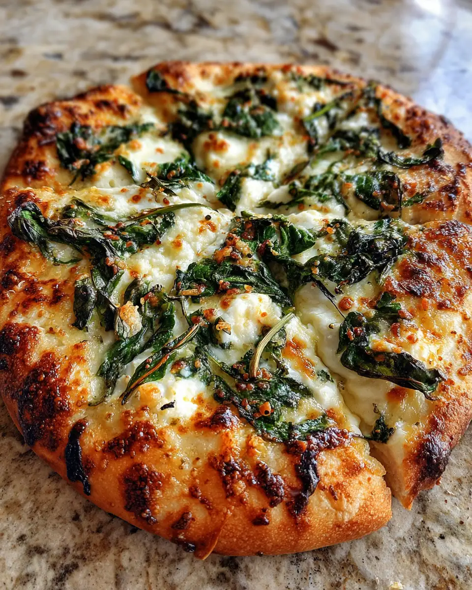 Final dish - Discover the Deliciousness of Greek Spinach and White Pizza