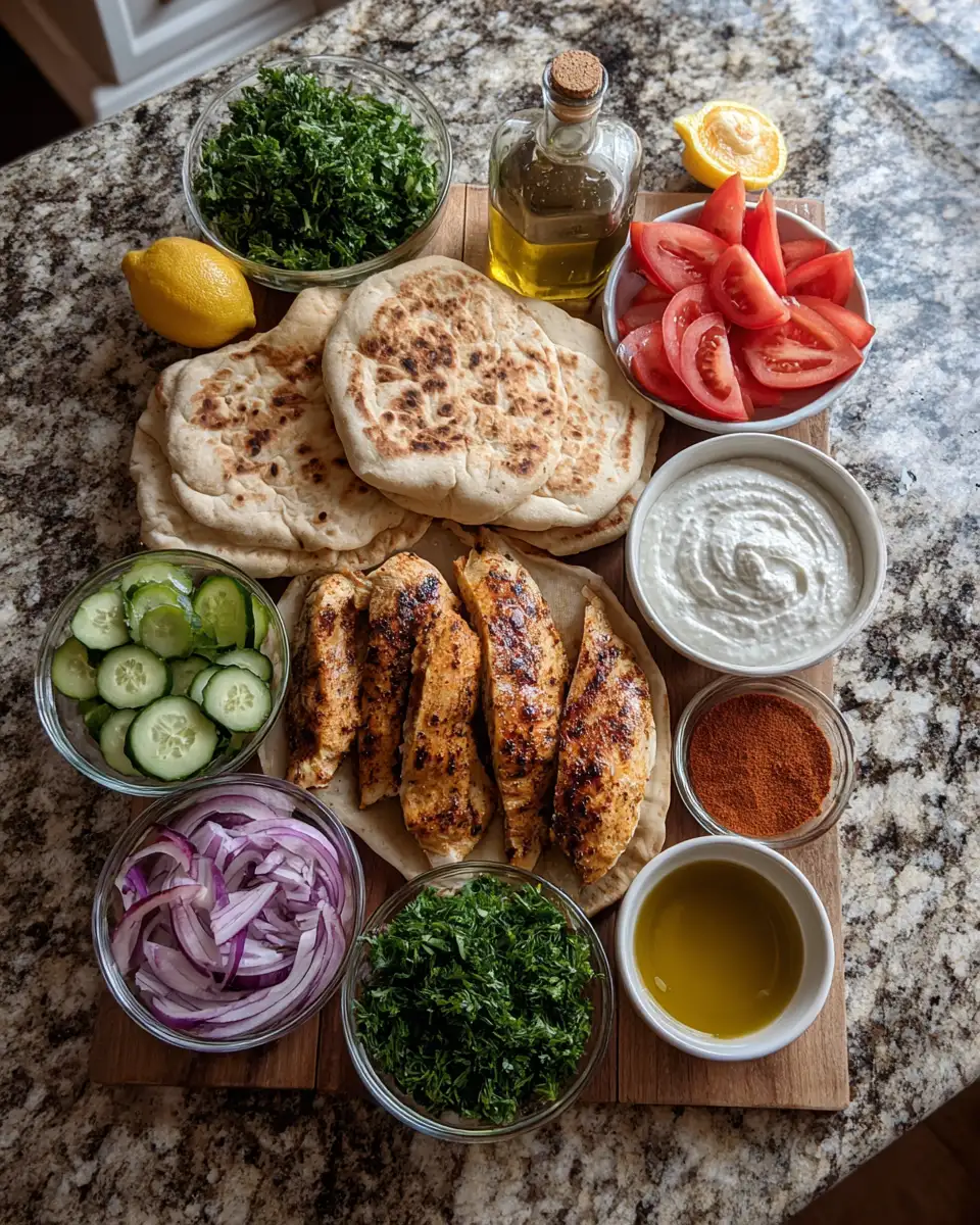 Ingredients for Savor the Flavor of the Perfect Grilled Chicken Gyro Sandwich