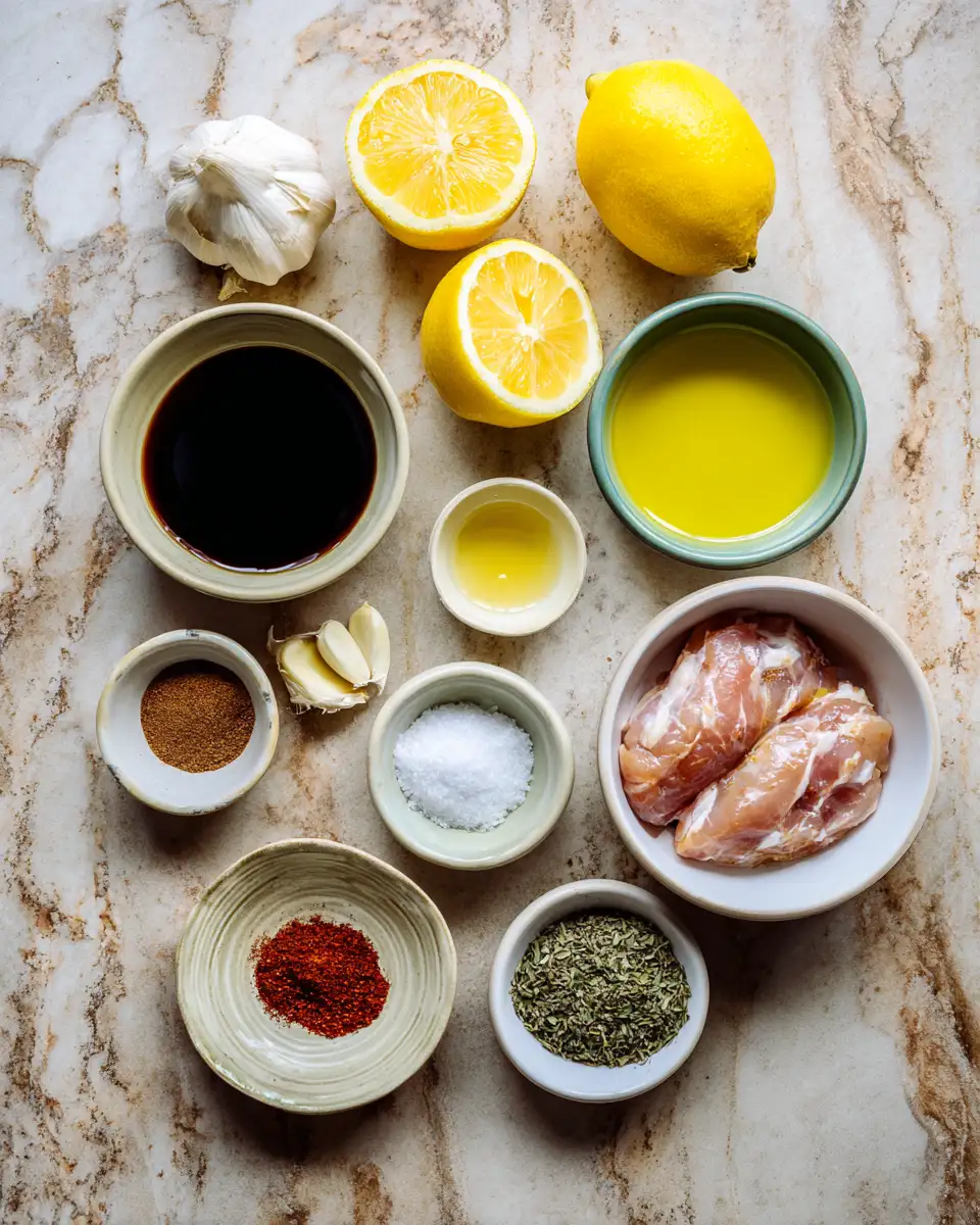 Ingredients for Unlock the Secret to Juicy Delicious Grilled Chicken Marinade