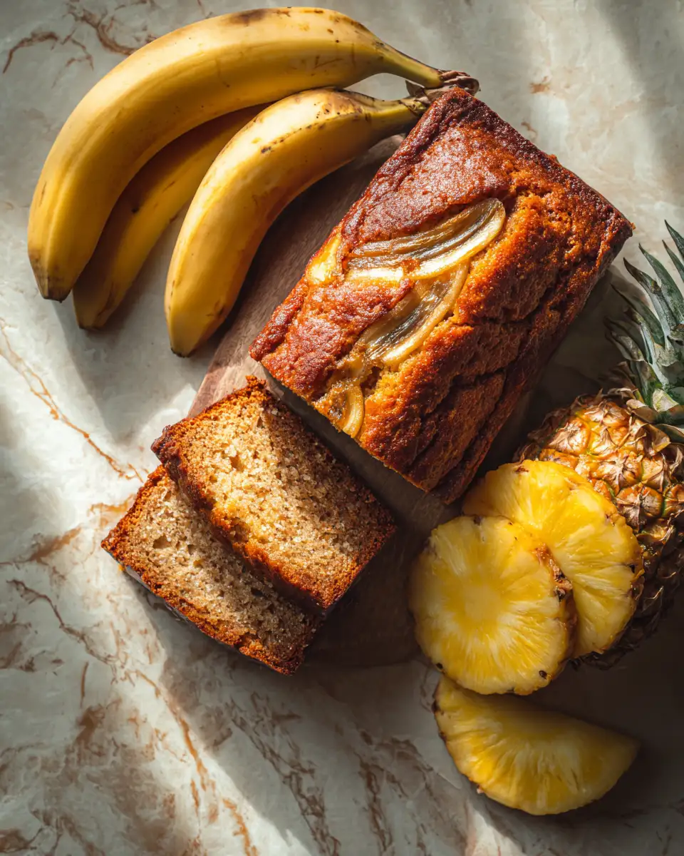 Final dish - Tropical Bliss Hawaiian Banana Bread with Pineapple