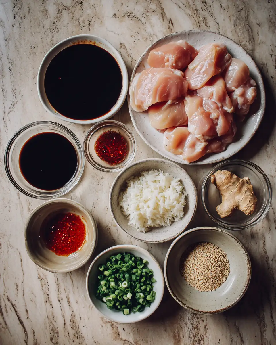 Ingredients for Irresistible Hoisin Sriracha Chicken Recipe for a Flavor Explosion