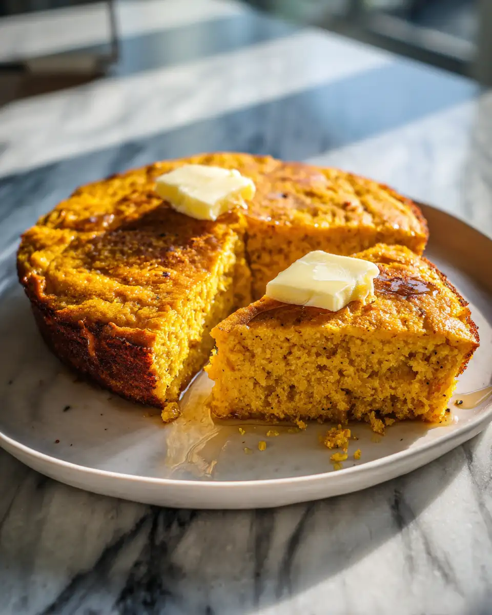 Final dish - Irresistible Honey Butter Sweet Potato Cornbread Perfect for Cozy Comfort Meals