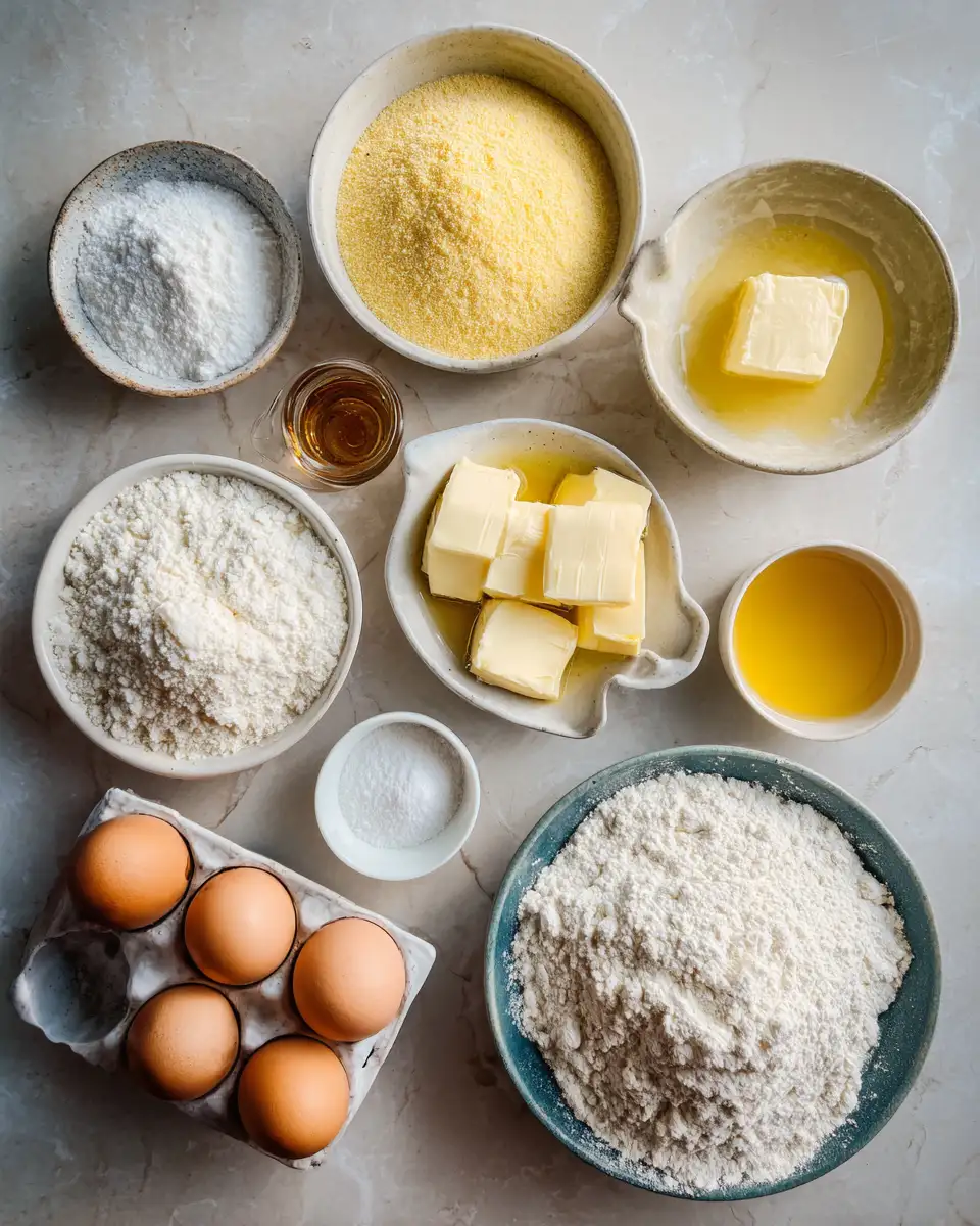 Ingredients for Irresistible Honey Butter Sweet Potato Cornbread Perfect for Cozy Comfort Meals