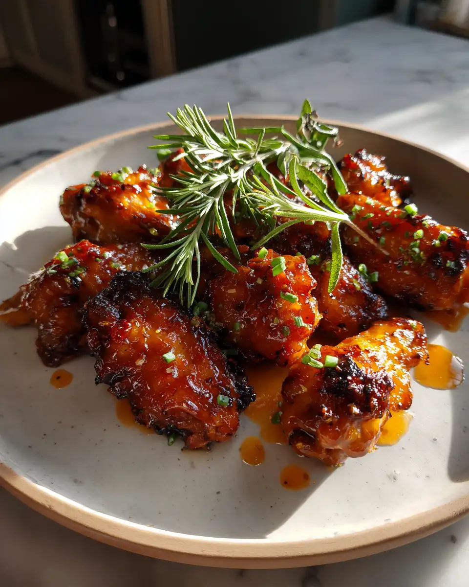 Final dish - Sweet Heat and Smoky Bliss: Irresistible Hot Honey Peach Wings