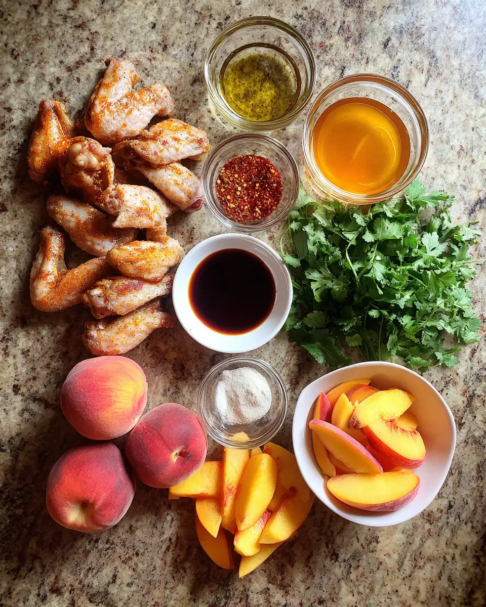 Ingredients for Sweet Heat and Smoky Bliss: Irresistible Hot Honey Peach Wings